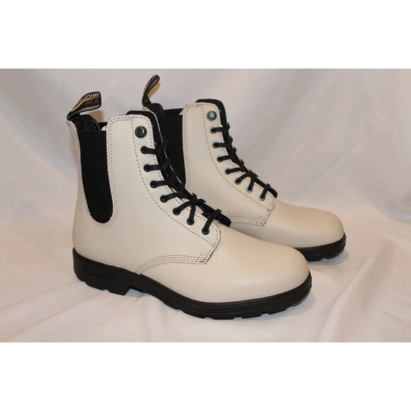 BLUNDSTONE WOMEN'S 2324 LACE UP LEATHER CHELSEA BOOTS OAT - Picture 3 of 8